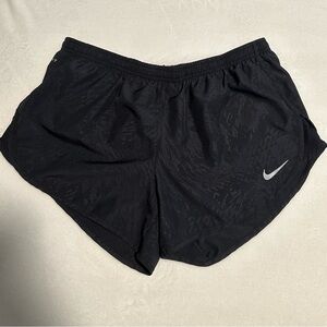 Nike Women's Black Dri Fit Tempo Mid-Rise Brief Lined Running Shorts